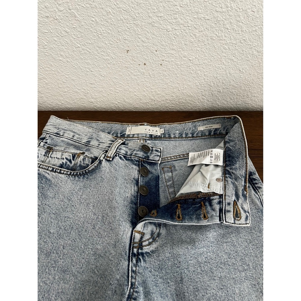 YAYA Denim Studio NL92 High Waist Jeans Lose Fit Light Wash Acid Womens Classic - Picture 11 of 16